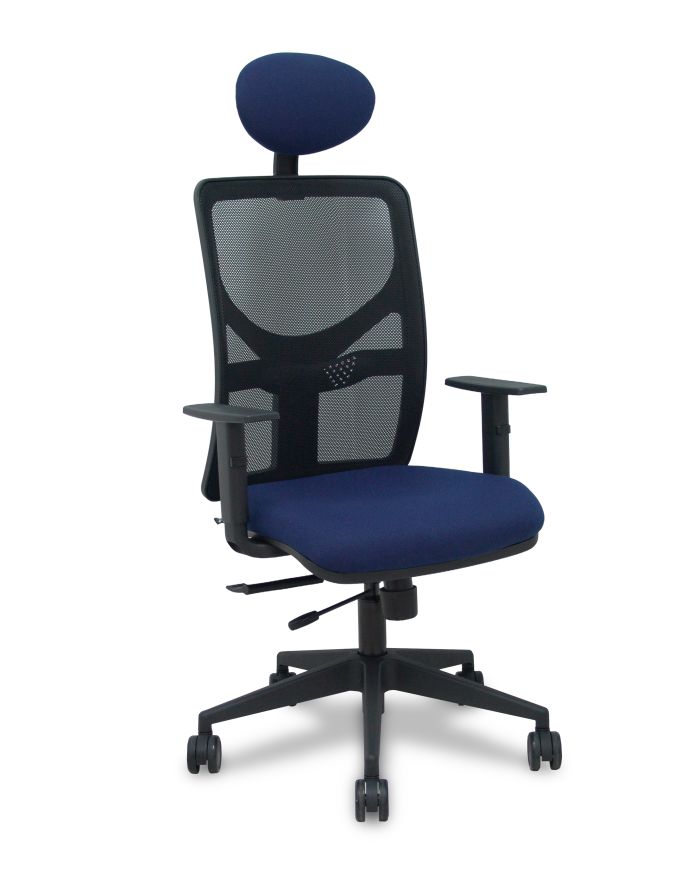 Silla Ergonómica Motilla traslack negra asiento bali brazos 1D base piramidal cabecero fijo