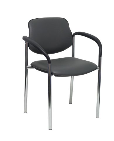 Silla fija Styl chasis cromo con brazos | Sillas Confidente