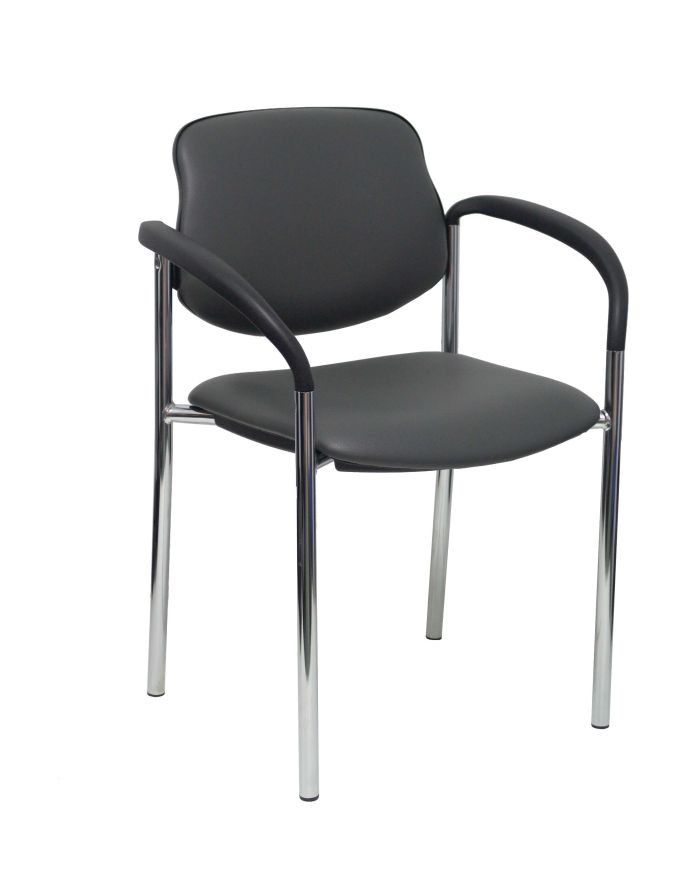 Silla fija Styl chasis cromo con brazos | Sillas Confidente