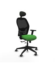 Silla Ergonómica Alocén traslack negra bali brazos 2D base piramidal cabecero fijo