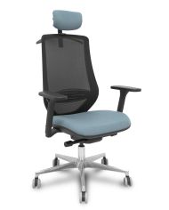 Silla Ergonómica Mardos traslack negra bali brazo 3D cabecero perchero base alum