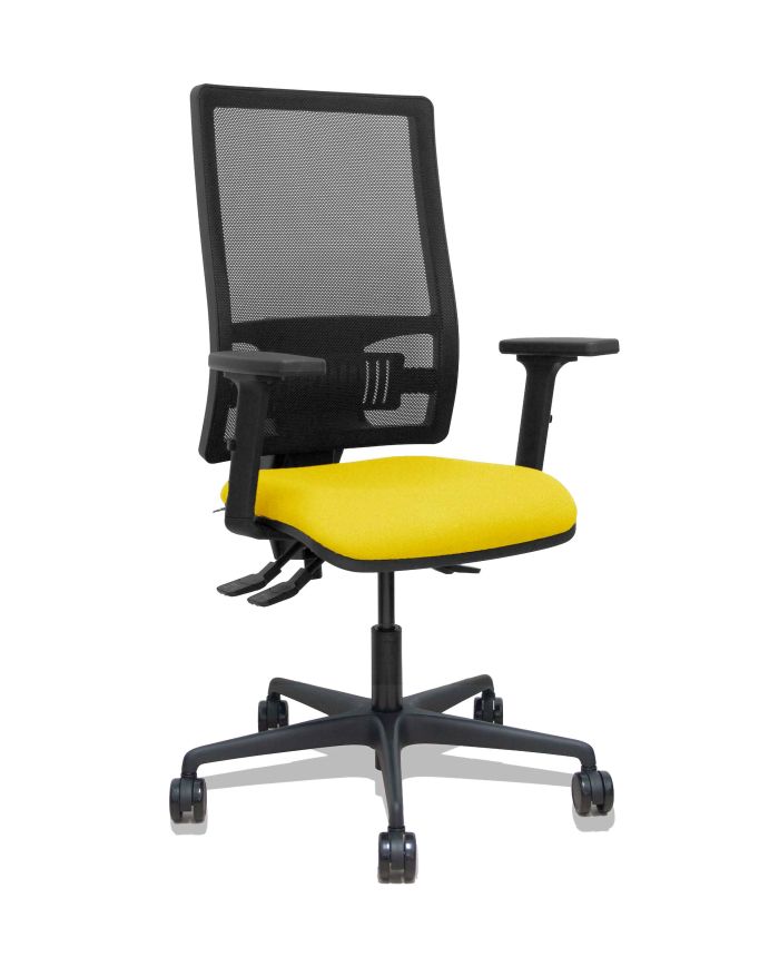 Silla Ergonómica Bormate asincro negra asiento bali brazos 2D