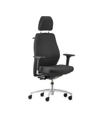 Silla Ergonómica Shape 24 horas traslack tapizado king brazos 2D base aluminio y cabecero