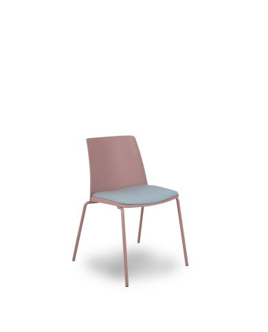 Silla Pack 4 sillas Orgaz bali carcasa rosa y chasis rosa