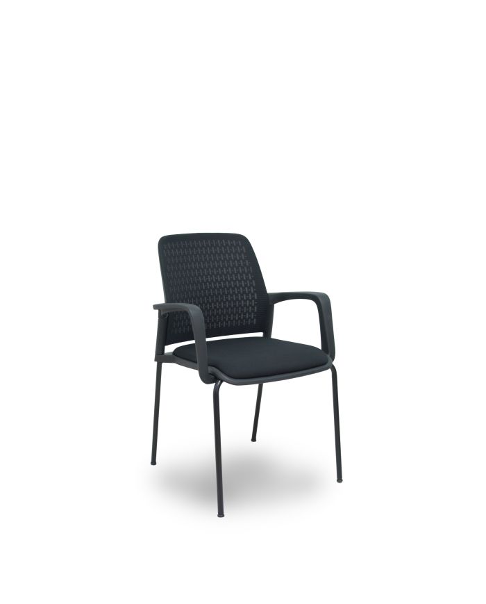 Silla Confidente Pack 4 sillas Opti519 respaldo malla negra