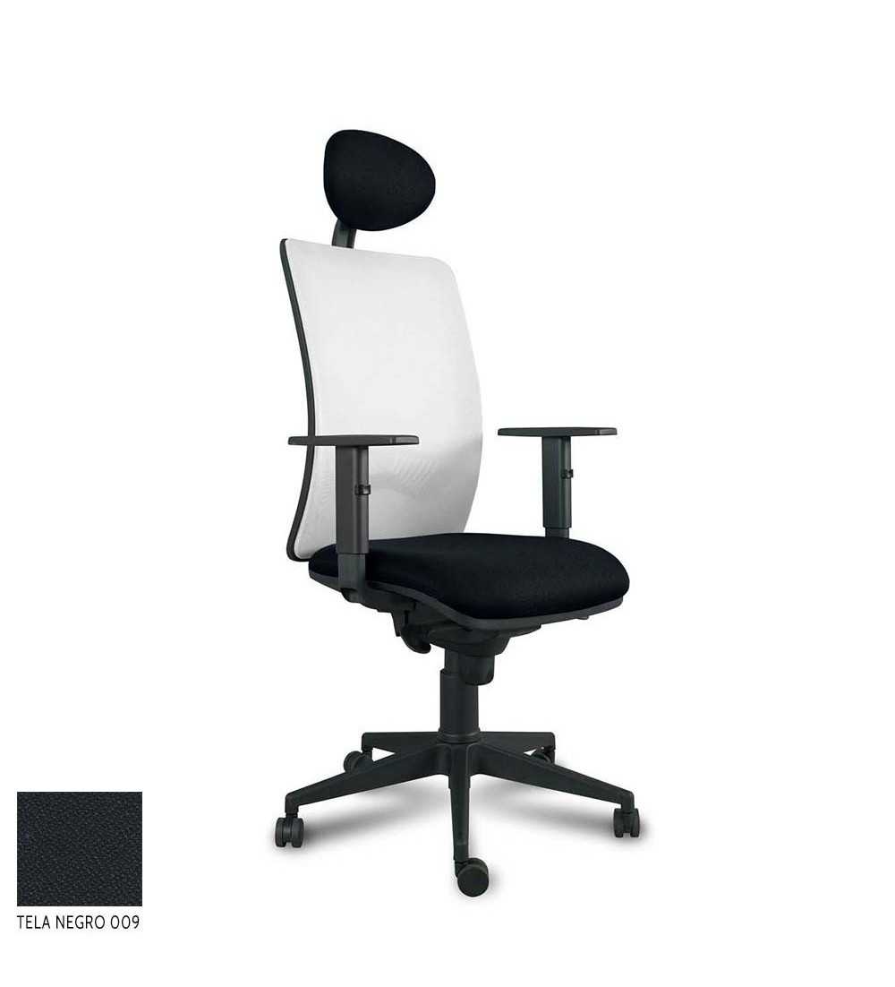 Silla ergonómica de oficina modelo ERGOSTELLAR, con cabezal, brazos regulables