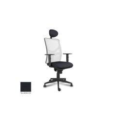 Silla ergonómica de oficina modelo LUMBARIS, con cabezal, brazos regulables