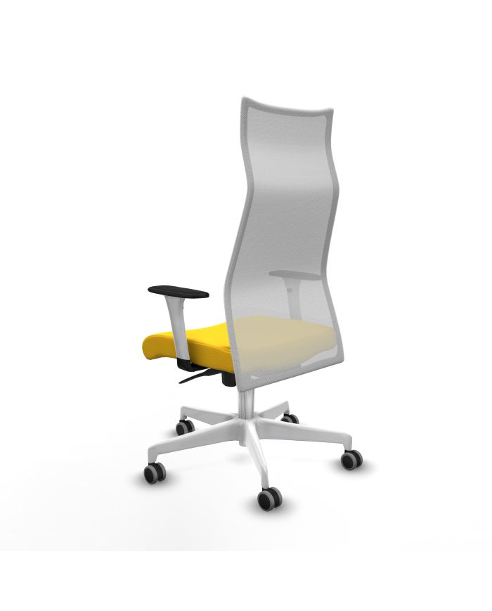 Silla Ergonómica Albacete sincro blanca brazos blancos base blanca