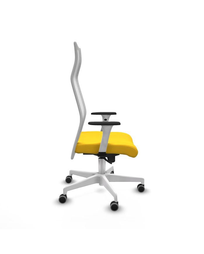 Silla Ergonómica Albacete sincro blanca brazos blancos base blanca