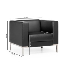 Sofá CAIRO de una plaza de Euromof, en acabado negro