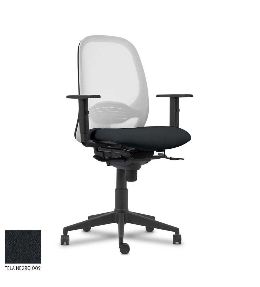Silla ergonómica de oficina modelo SPINEZONE negra, brazos regulables