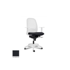 Silla ergonómica de oficina modelo SPINEZONE White, base blanca, brazos regulables