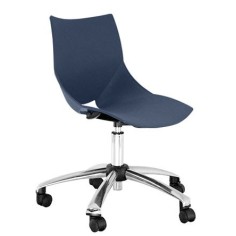 Silla de oficina modelo ALIGONO, giratoria, base de aluminio