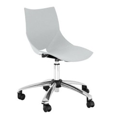 Silla de oficina modelo ALIGONO, giratoria, base de aluminio