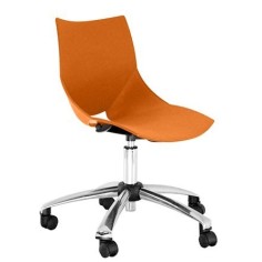 Silla de oficina modelo ALIGONO, giratoria, base de aluminio