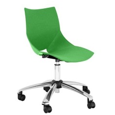 Silla de oficina modelo ALIGONO, giratoria, base de aluminio