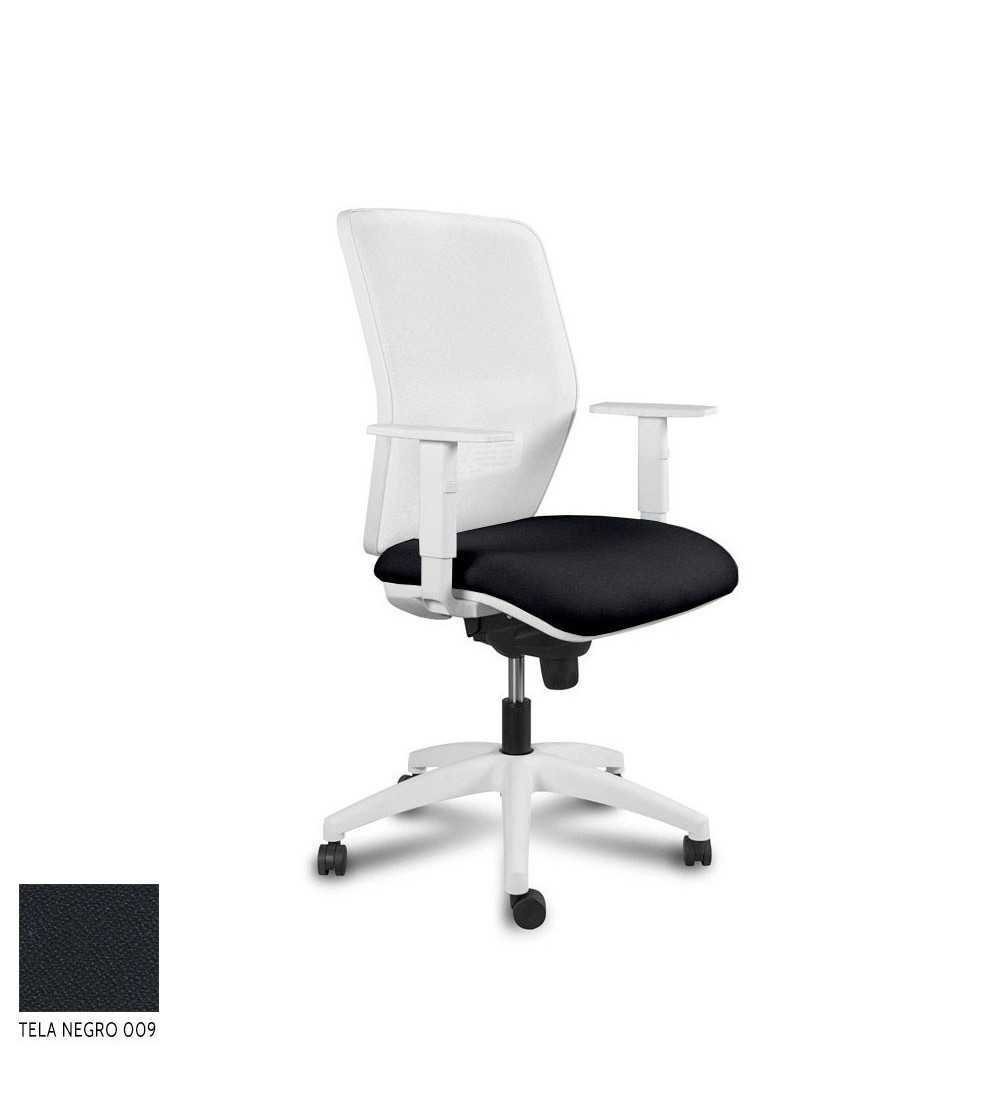 Silla ergonómica de oficina modelo COMFORTIC White, brazos regulables