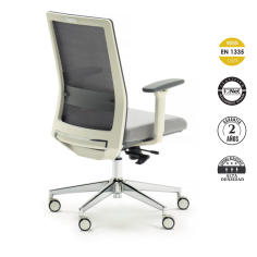 Silla ergonómica NIZA de Euromof en acabado blanco, uso recomendado 8 horas