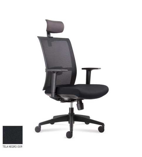 Silla ergonómica de oficina modelo ERGOSTELLAR, con brazos regulables