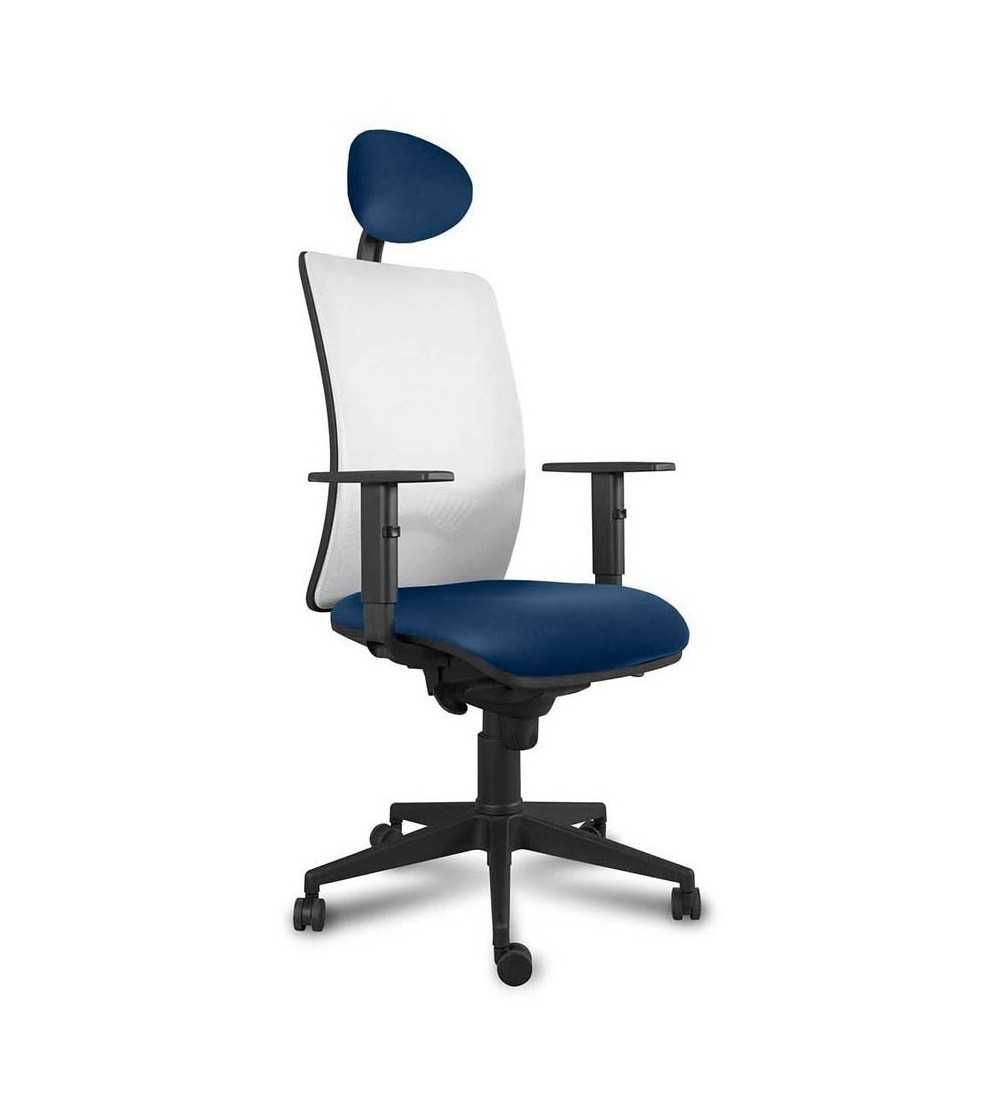 Silla ergonómica de oficina modelo ERGOSTELLAR, con cabezal, brazos regulables