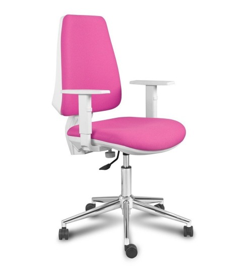 Silla ergonómica de oficina modelo ERGOFLEXA White, con brazos regulables