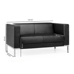 Sofá CAIRO de dos plazas de Euromof, en acabado negro