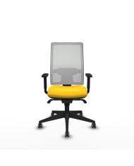 Silla Ergonómica Horna sincro blanca brazos 1D base piramidal