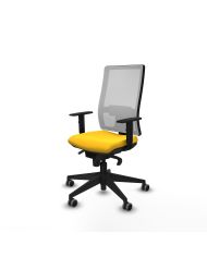 Silla Ergonómica Horna sincro blanca brazos 1D base piramidal