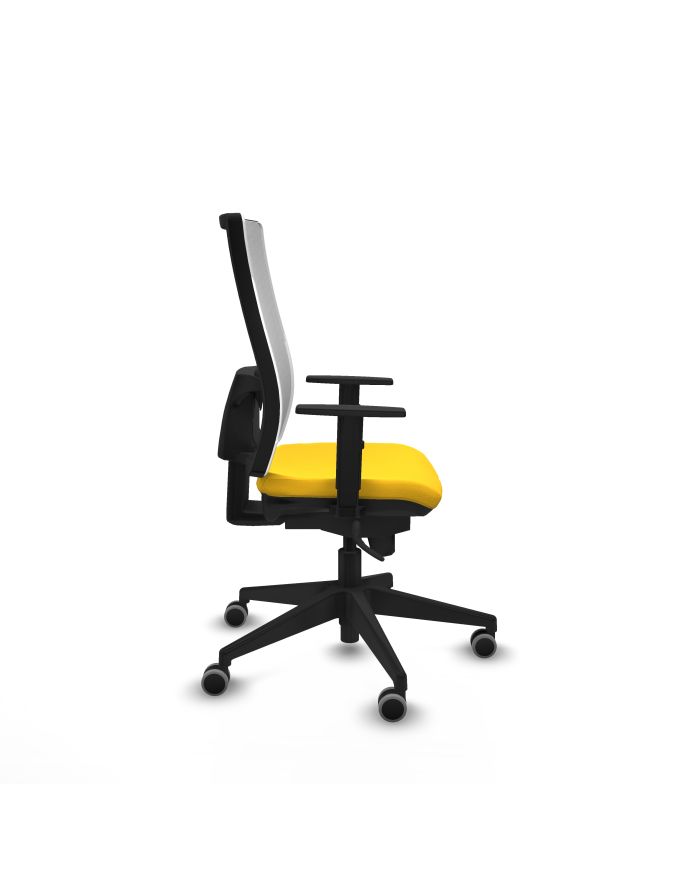 Silla Ergonómica Horna sincro blanca brazos 1D base piramidal