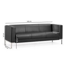 Sofá CAIRO de tres plazas de Euromof, en acabado negro
