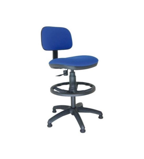 Taburete de oficina modelo FLEXISTOOL, con topes, aro negro, giratorio