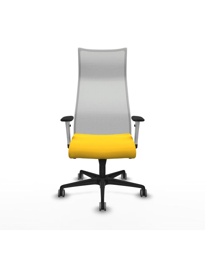 Silla Ergonómica Albacete sincro blanca brazos blancos base nailon