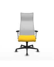 Silla Ergonómica Albacete sincro blanca brazos blancos base nailon