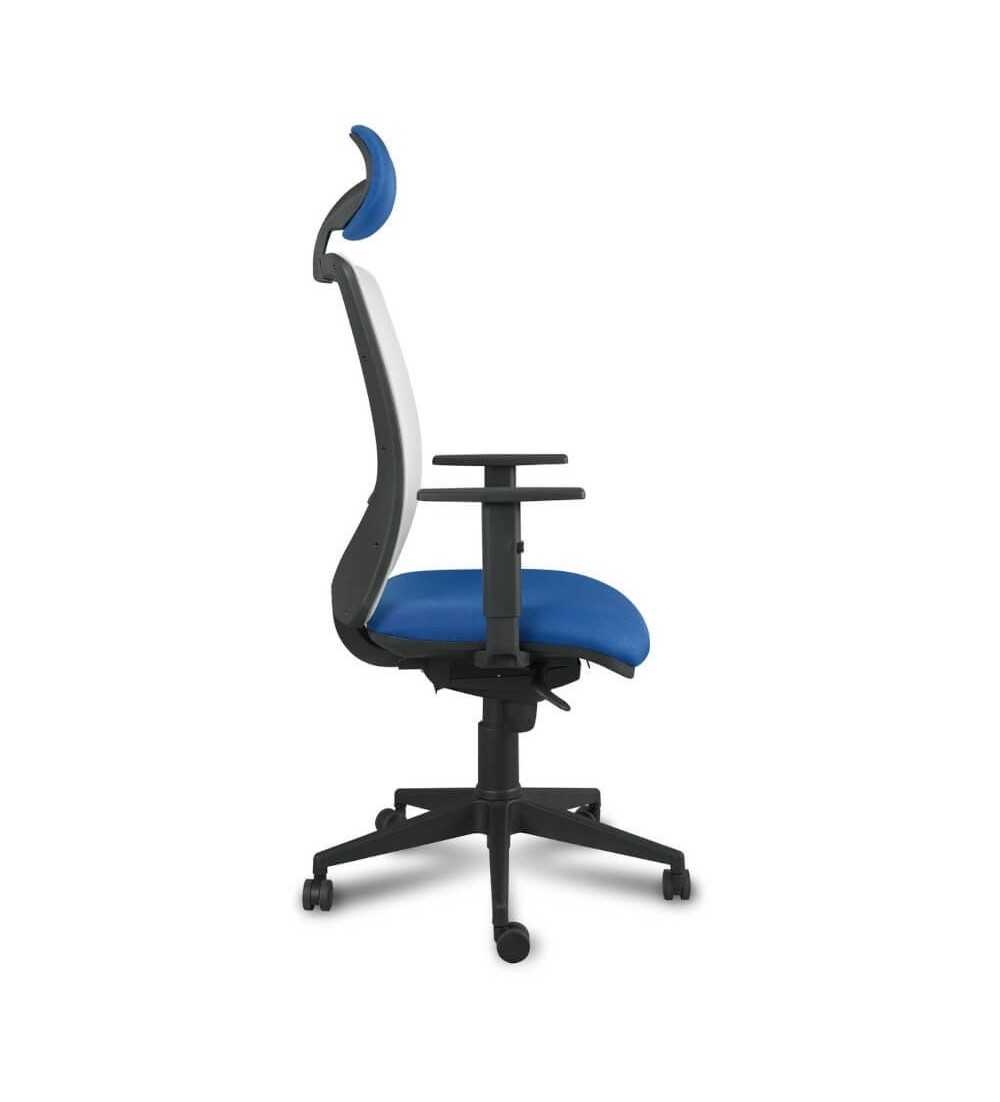 Silla ergonómica de oficina modelo ERGOSTELLAR, con cabezal, brazos regulables