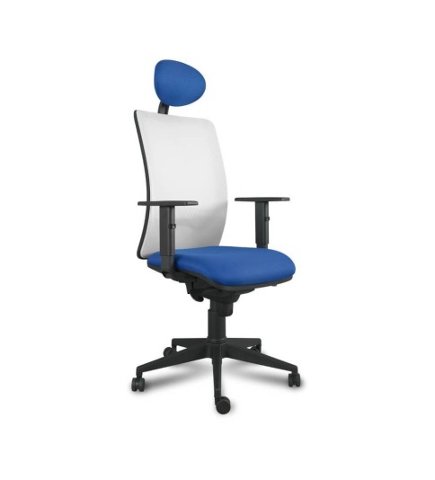 Silla ergonómica de oficina modelo ERGOSTELLAR, con cabezal, brazos regulables