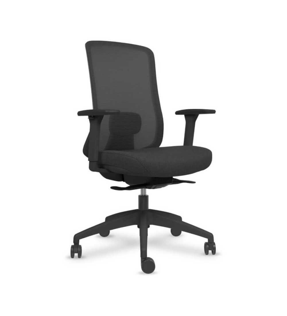 Silla ergonómica de oficina modelo DYNAMIS negro, brazos regulables, mecanismo SYNCRO