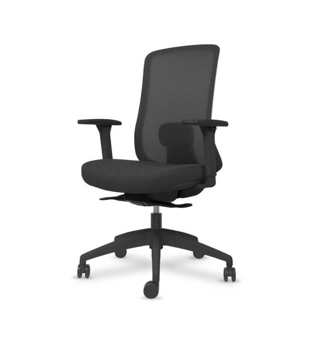 Silla ergonómica de oficina modelo DYNAMIS negro, brazos regulables, mecanismo SYNCRO