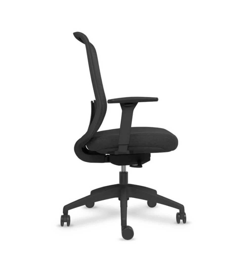 Silla ergonómica de oficina modelo DYNAMIS negro, brazos regulables, mecanismo SYNCRO