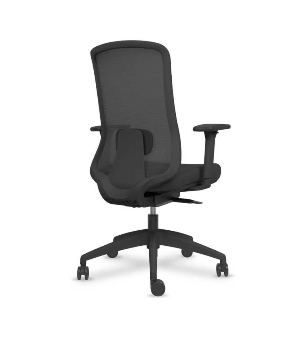 Silla ergonómica de oficina modelo DYNAMIS negro, brazos regulables, mecanismo SYNCRO