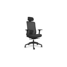 Silla ergonómica de oficina modelo DYNAMIS negro  con cabezal, brazos regulables, mecanismo SYNCRO