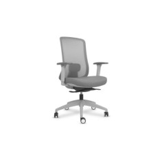 Silla ergonómica de oficina modelo DYNAMIS gris, brazos regulables, mecanismo SYNCRO