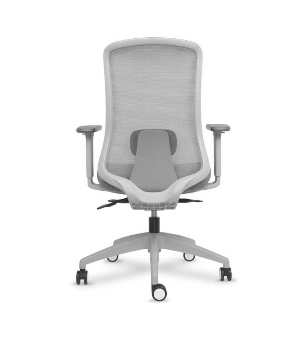 Silla ergonómica de oficina modelo DYNAMIS gris, brazos regulables, mecanismo SYNCRO
