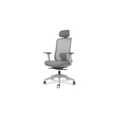 Silla ergonómica de oficina modelo DYNAMIS gris con cabezal, brazos regulables, mecanismo SYNCRO