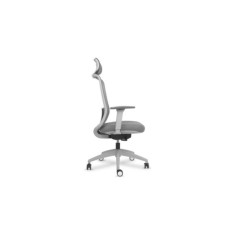 Silla ergonómica de oficina modelo DYNAMIS gris con cabezal, brazos regulables, mecanismo SYNCRO