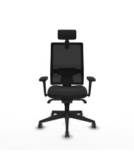 Silla Ergonómica Horna sincro negra brazos 3D base piramidal cabecero 2D