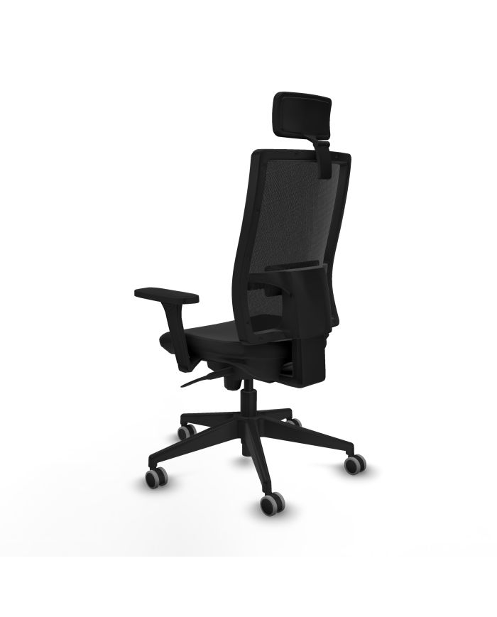 Silla Ergonómica Horna sincro negra brazos 3D base piramidal cabecero 2D