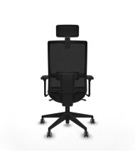 Silla Ergonómica Horna sincro negra brazos 3D base piramidal cabecero 2D