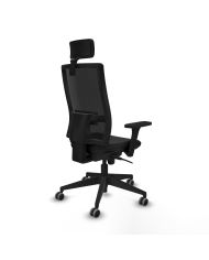 Silla Ergonómica Horna sincro negra brazos 3D base piramidal cabecero 2D