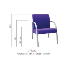 Sillón sala de espera modelo RELAJIO, 1 plaza