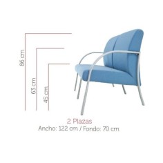 Sillón sala de espera modelo RELAJIO, 2 plazas